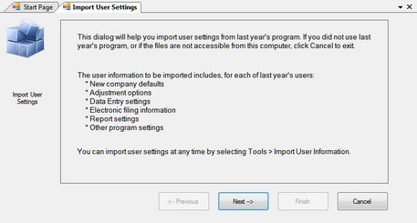 Tools-Import Last Year's User Settings - A